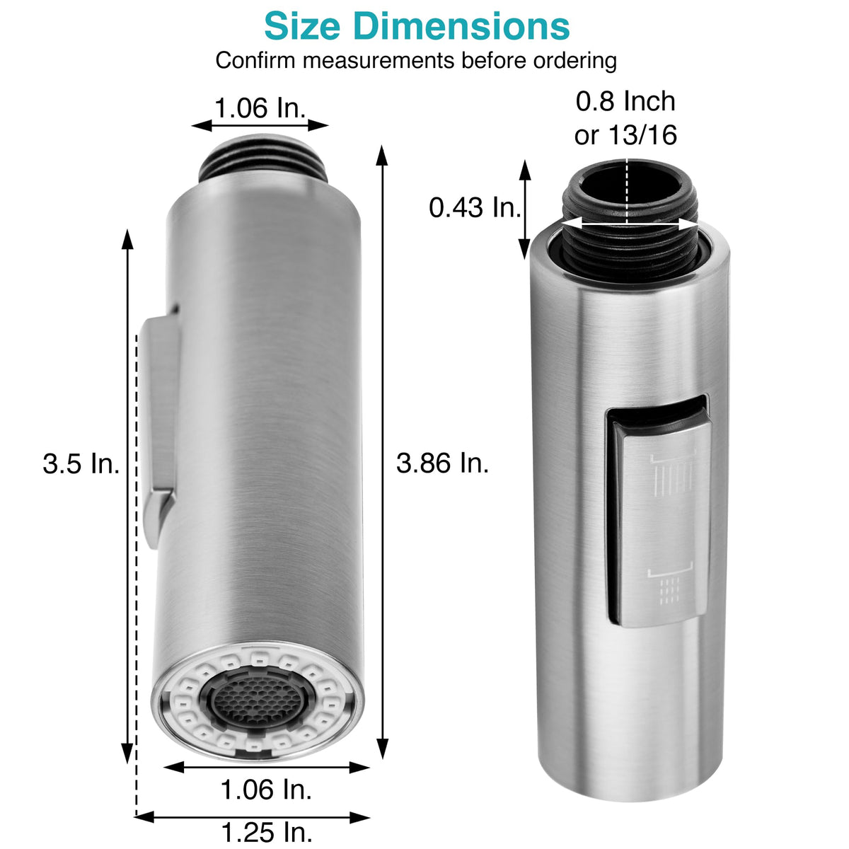 DURA FAUCET DF-RK823-SN RV Pull-Down Sprayer Replacement (Satin Nickel) RV & Camper