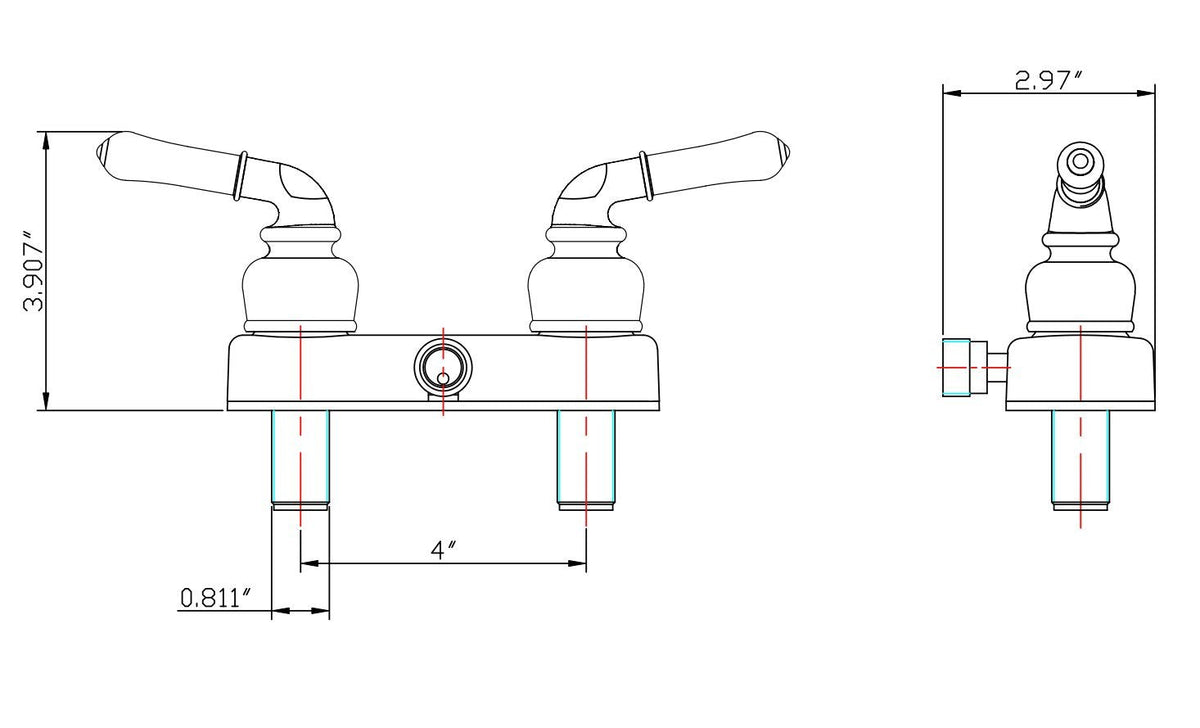 DURA FAUCET DFSA100CCP DF-SA100C-CP RV Shower Valve Diverter (Chrome) RV & Camper