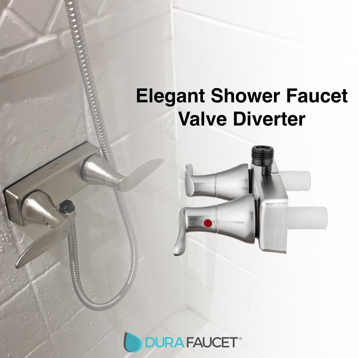 DURA FAUCET DF-SA100LH-SN RV Shower Valve Diverter (Satin Nickel) RV & Camper
