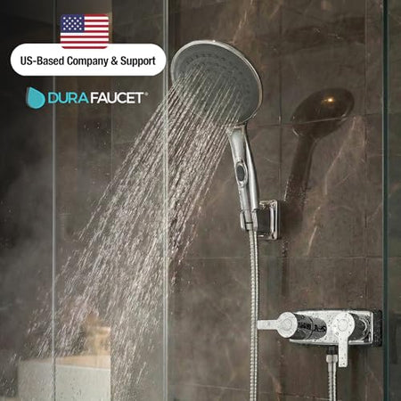 Dura Faucet Dura Faucet (DF-SA100M-CP) Modern RV Shower Faucet Valve Diverter – Chrome, Dual Lever Handles,