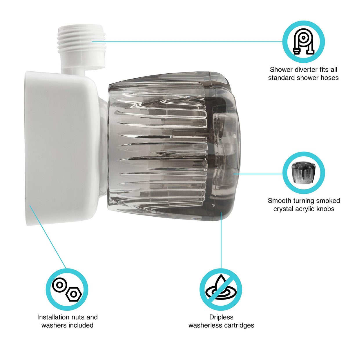 DURA FAUCET DFSA100SWT RV SHOWER FAUCET -WHT