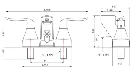 DURA FAUCET DFSA110LHS BATH TUB & SHOWER