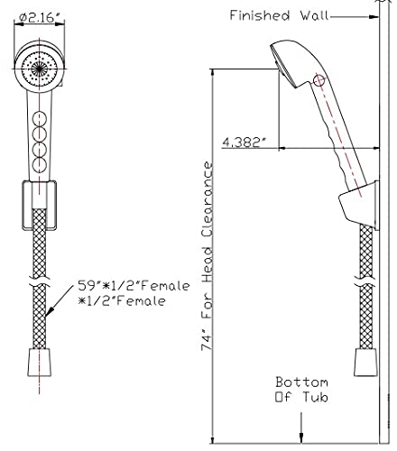 DURA FAUCET DFSA130SN SHW HEAD & HOSEBSN