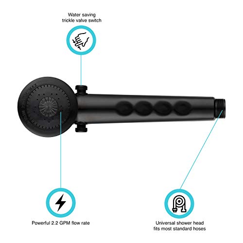 DURA FAUCET DF-SA135-BK RV Handheld Shower Head Wand (Black) RV & Camper
