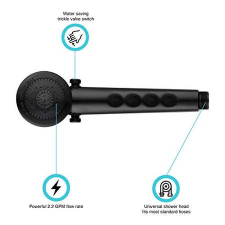 DURA FAUCET DF-SA135-BK RV Handheld Shower Head Wand (Black) RV & Camper