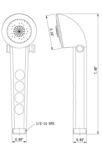 Dura Faucet Dura Faucet DF-SA135-MB Economical Shower Head, Handheld Replacement RV Shower Head Wand,
