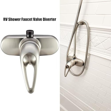 DURA FAUCET DF-SA150-SN RV Single Lever Shower Diverter (Satin Nickel) RV & Camper