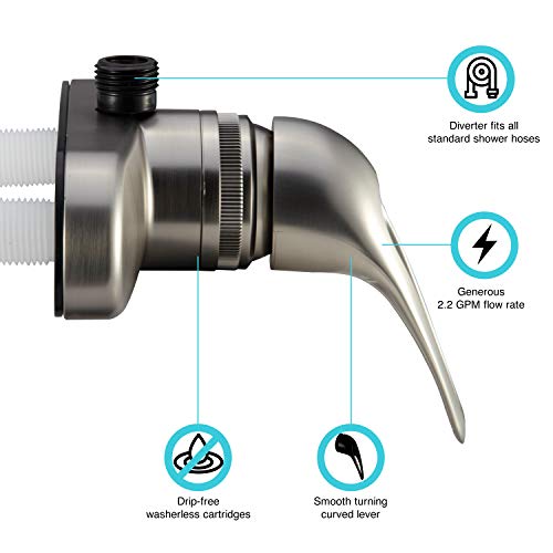 DURA FAUCET DF-SA150-SN RV Single Lever Shower Diverter (Satin Nickel) RV & Camper
