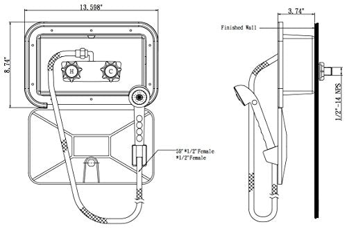 DURA FAUCET DFSA170WT EXTERIOR SHW BOX KITWHITE