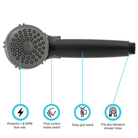 DURA FAUCET DF-SA400-MB RV Handheld Shower Wand (Matte Black) RV & Camper