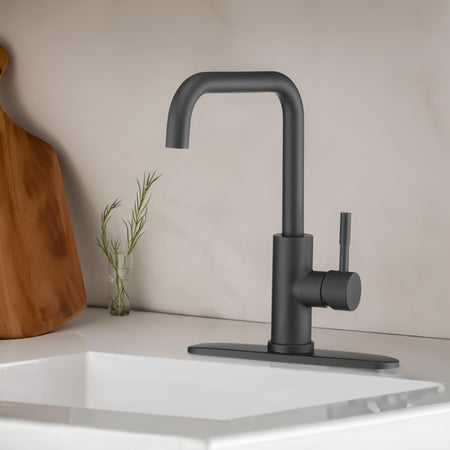 DURA FAUCET Dura Faucet DF-MK533LK-MB RV Squared-Arc Kitchen Faucet (Matte Black) RV & Camper