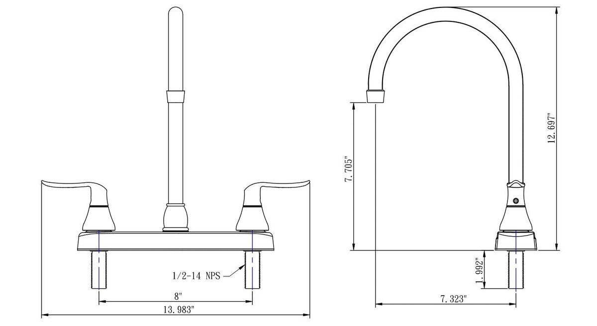 DURA FAUCET PK330HLHMB KITCHEN FAUCET MATTE BLACK