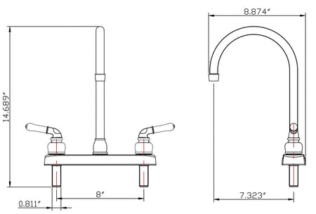 DURA FAUCET PK330HLHSN KITCHEN FAUCET