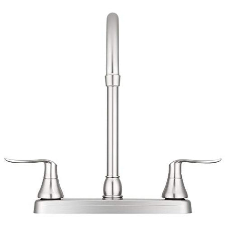 DURA FAUCET DF-PK330HLH-SN RV Swivel J-Spout Kitchen Faucet (Satin Nickel) RV & Camper