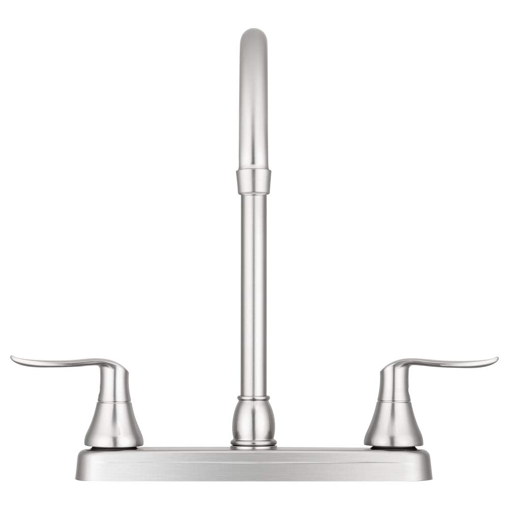 DURA FAUCET DF-PK330HLH-SN RV Swivel J-Spout Kitchen Faucet (Satin Nickel) RV & Camper