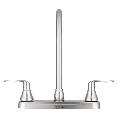 DURA FAUCET DF-PK330HLH-SN RV Swivel J-Spout Kitchen Faucet (Satin Nickel) RV & Camper