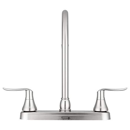 DURA FAUCET DF-PK330HLH-SN RV Swivel J-Spout Kitchen Faucet (Satin Nickel) RV & Camper