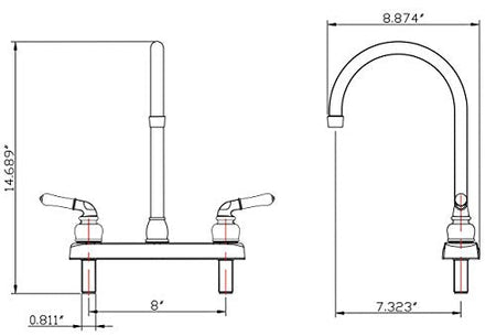 DURA FAUCET DF-PK330HLH-SN RV Swivel J-Spout Kitchen Faucet (Satin Nickel) RV & Camper
