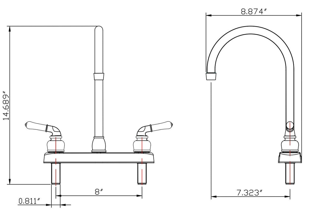 DURA FAUCET DF-PK330HLH-SN RV Swivel J-Spout Kitchen Faucet (Satin Nickel) RV & Camper