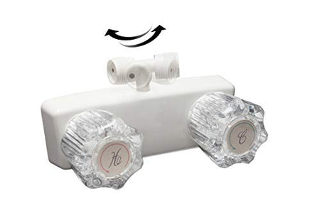 DURA FAUCET DF-SA100A1-WT RV Shower Valve Diverter for Exterior Box (White) RV & Camper