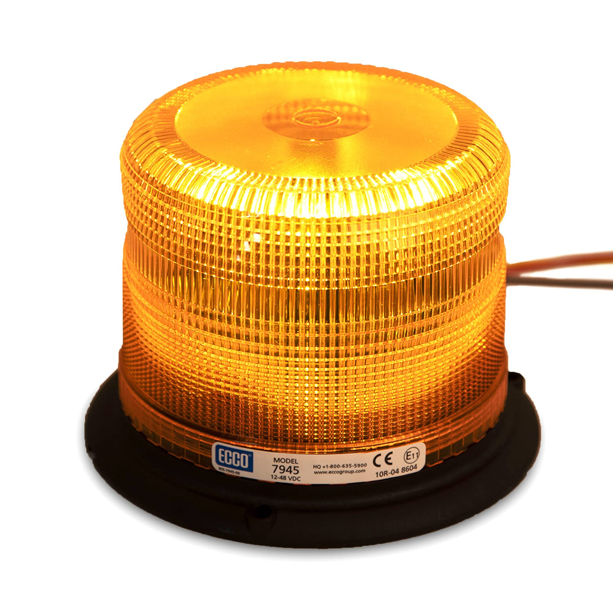 ECCO ECCO 7945A 7945 Series Pulse 2 Beacon Light 3 Bolt / 1 Inch Pipe Mount, Amber