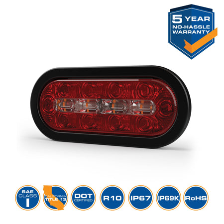 ECCO ECCO LED STTR Warning Light LEDs 8 Inch Amber White 12V 24V Surface Mount Waterproof Construction