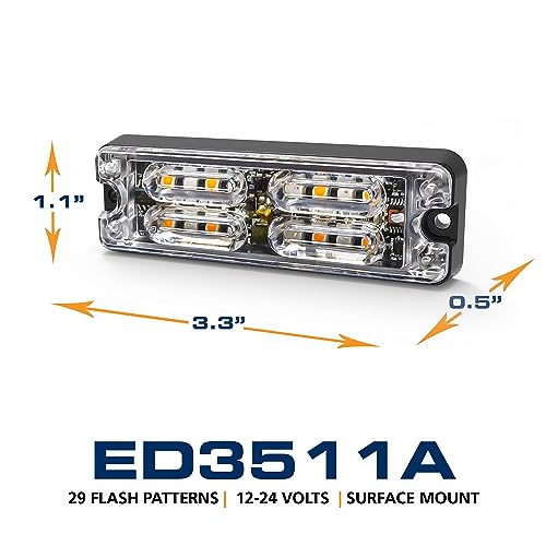 ECCO ELECT ED3511A ECCO Ed3511 Series Warning Light Assembly Surface Mount, 3.3 in., ...