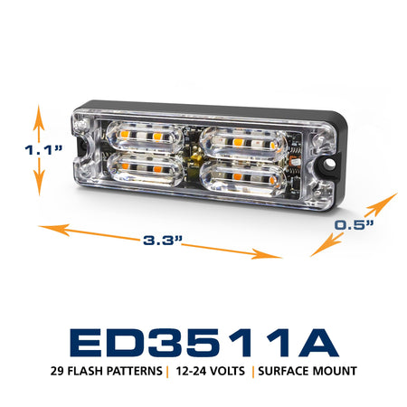 ECCO ELECT ED3511A DIRECTIONAL LOWPROF 12LED 12-24V SC