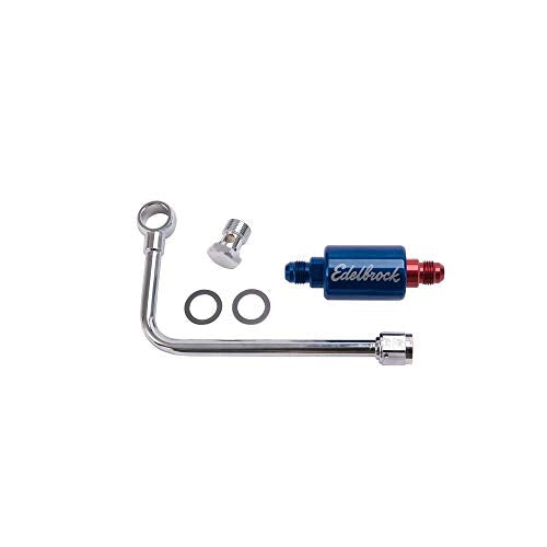 EDELBROCK 8134 Chrome Fuel Line, Red/Blue Engine & Performance