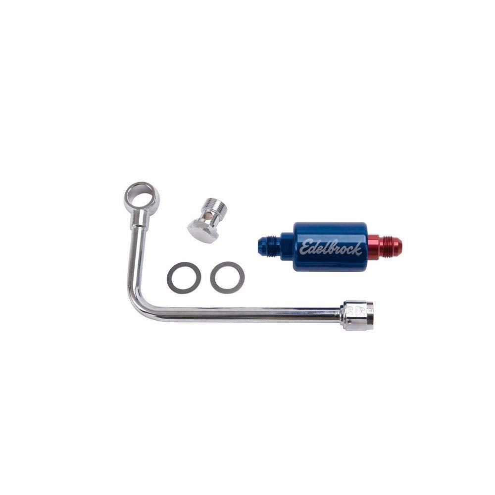 EDELBROCK 8134 Chrome Fuel Line, Red/Blue Engine & Performance