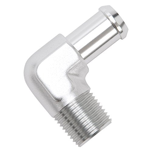 EDELBROCK 8179 Heater Hose Fitting 90 Degree 1/2 in. NPT And 5/8 in. Barb Clear An...
