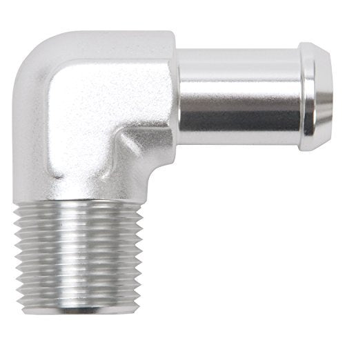EDELBROCK 8179 Heater Hose Fitting 90 Degree 1/2 in. NPT And 5/8 in. Barb Clear An...