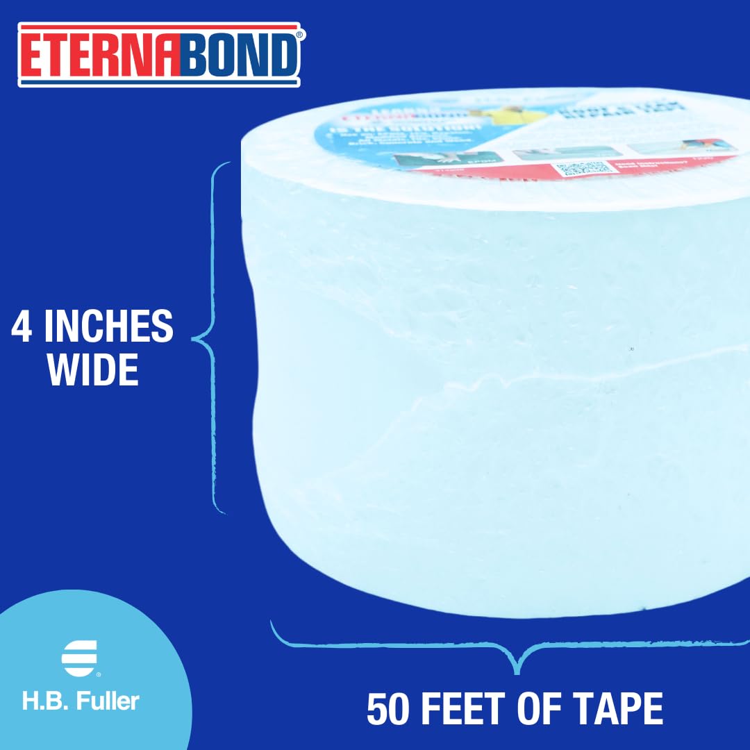 ETERNABOND RSW-4-50R RoofSeal White 4 x50' MicroSealant UV Stable RV Roof Seal Repair Ta...