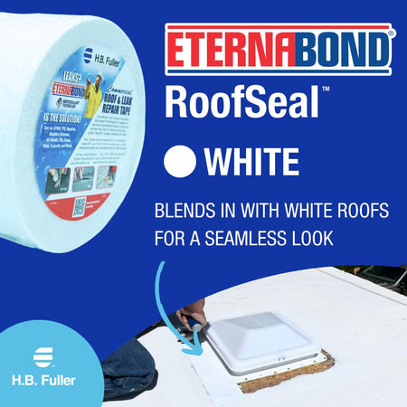 ETERNABOND RSW-4-50R RoofSeal White 4 x50' MicroSealant UV Stable RV Roof Seal Repair Ta...