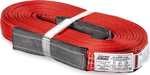 FACTOR 55 00074 Standard Duty Double-Ply Tow Strap, 2 Width x 30' Length, 31,000 lb...
