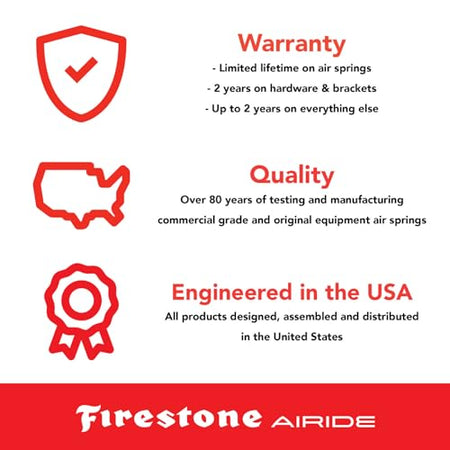 FIRESTONE F36_2625 Airide 2625 Rear Air Spring Kit with Mounting Assembly Overlanding & 4x4