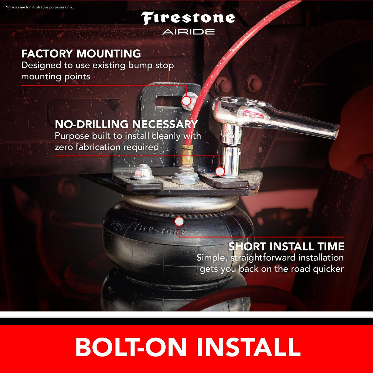 FIRESTONE W217602716 Airide 2716 Red Label Air Suspension Kit with Mounting Assembly