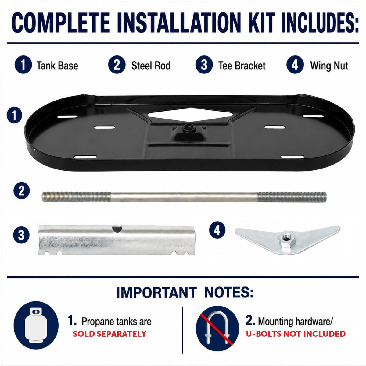 FLAME KING KT30MNT Dual RV Propane Tank Cylinder Rack for RVs and Trailers for 30lb Ta...