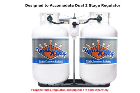 FLAME KING KT30MNT Dual RV Propane Tank Cylinder Rack for RVs and Trailers for 30lb Ta...