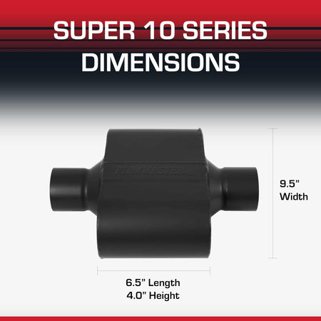FLOWMASTER 842515 Super 10 Series Muffler – 2.50 Center In / 2.50 Center Out Overlanding & 4x4