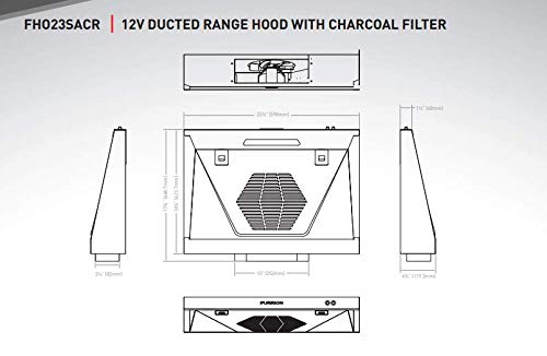 FURRION LLC 695570 Furrion FHO23SACR-BL 12V RV Ducted Range Hood
