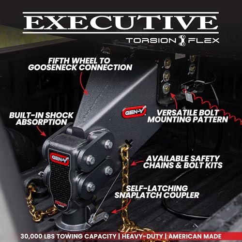 GEN-Y HITCH GH-8056AL Rhino Fifth Wheel Pin Box with Gooseneck SnapLatch Coupler | 1,500-...