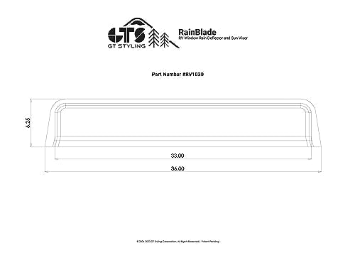 GT STYLING RV1030 RainBlade RV Window Deflector and Sun Visor (Fits 30 inch Wide Wind... RV & Camper
