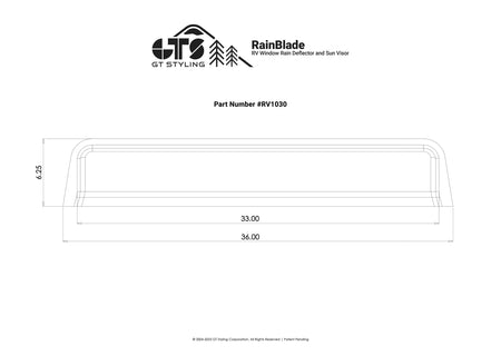 GT STYLING RV1030 RainBlade RV Window Deflector and Sun Visor (Fits 30 inch Wide Wind... RV & Camper
