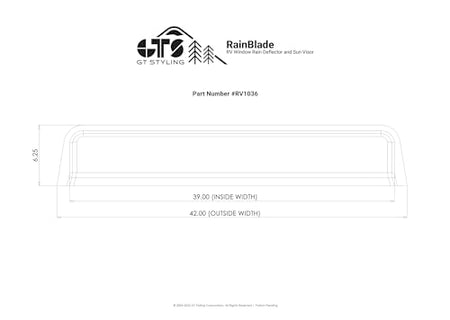 GT STYLING RV1036 RV WINDOW DEFLECTOR AND SUN VISOR