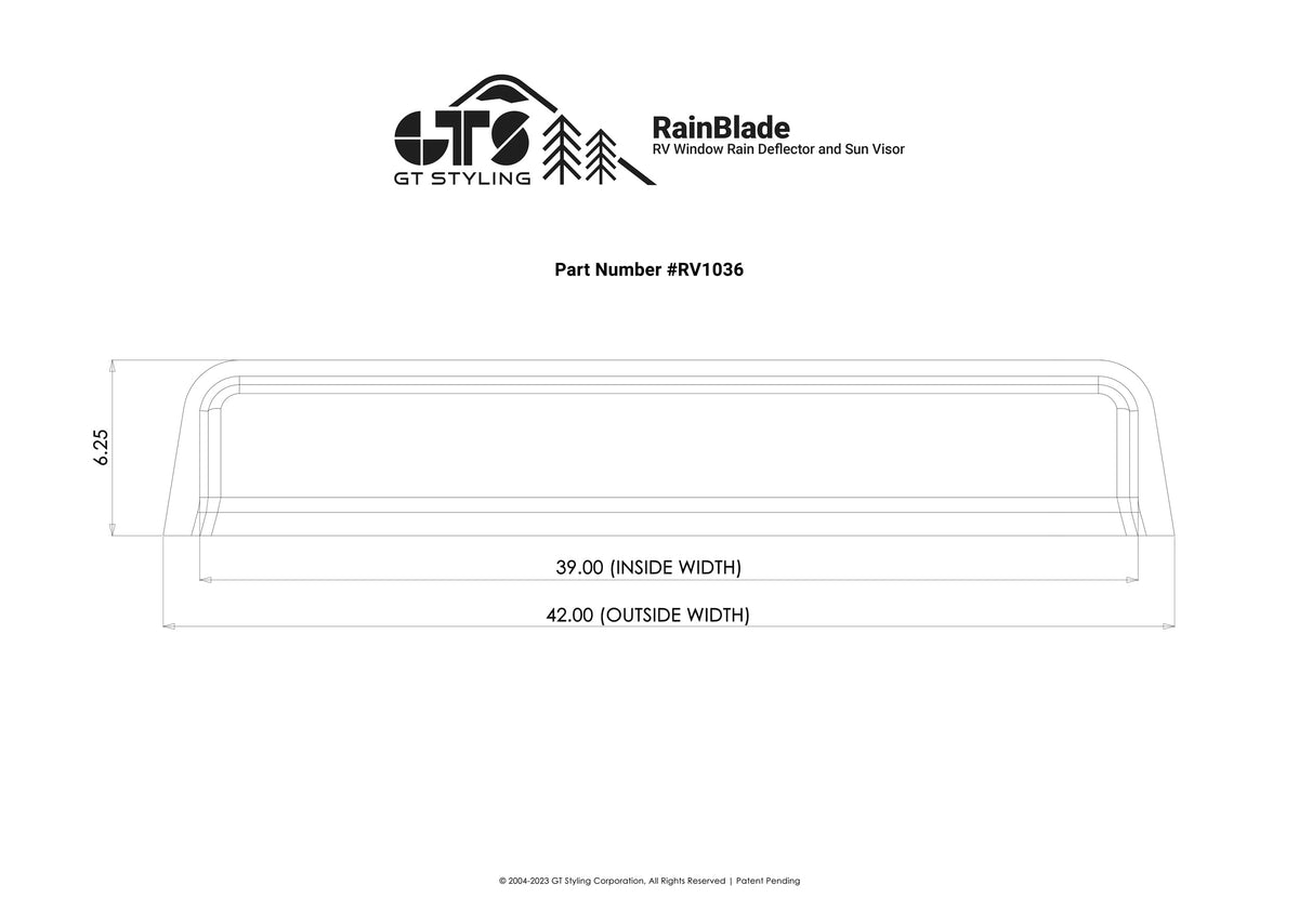 GT STYLING RV1036 RV WINDOW DEFLECTOR AND SUN VISOR