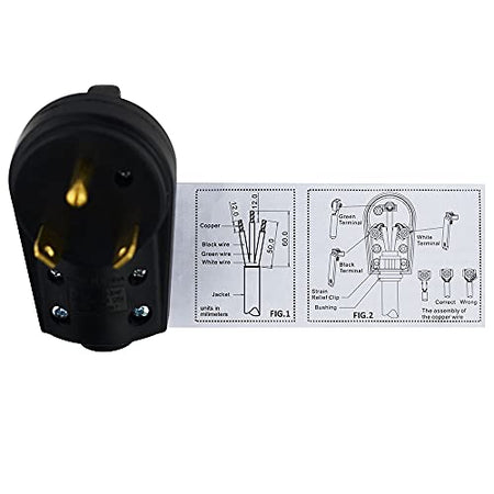 HUGHES AUTO RSP50 Power Watchdog 30 Amp Replacement Male Plug for Portable Surge Prot... RV & Camper