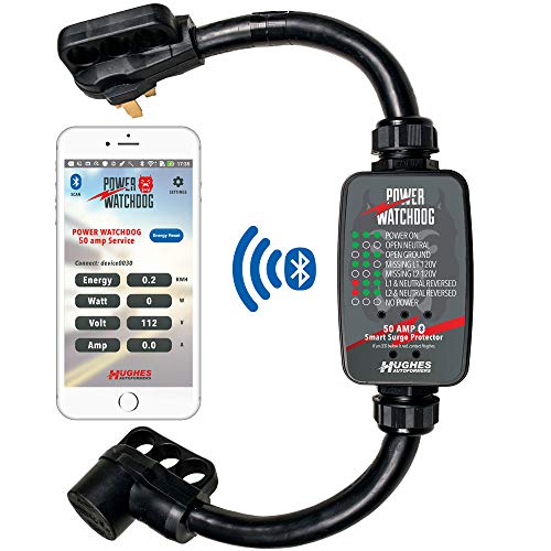HUGHES AUTO PWD50 Power Watchdog  Smart RV Surge Protector, 50A, Bluetooth, IP65 RV & Camper