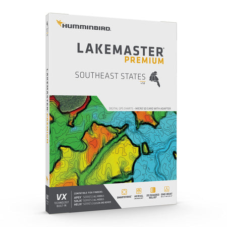 HUMMINBIRD 602008-1 LakeMaster Premium Southeast States V1 Map SD Card for Fish Finders