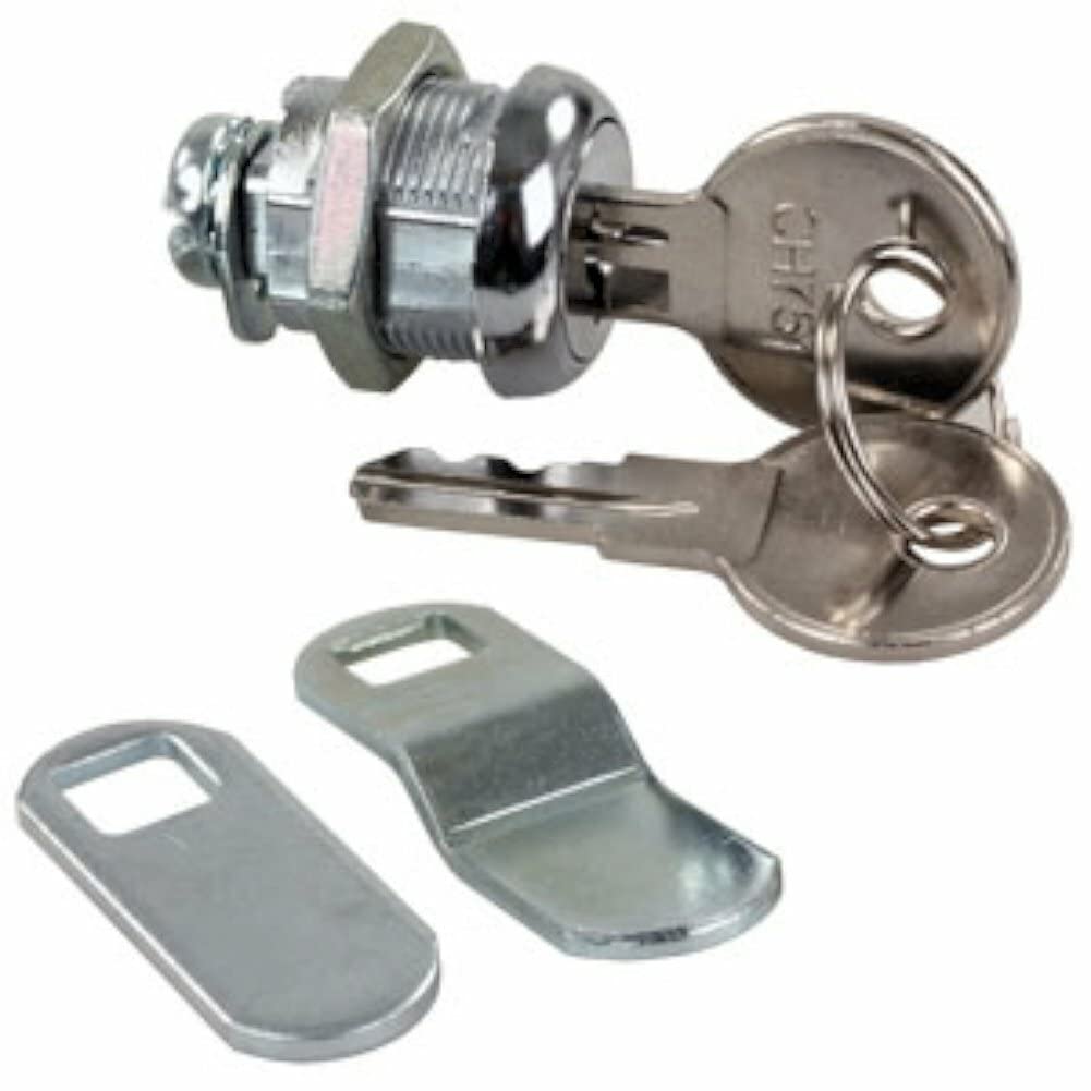 JR PRODUCTS 00305 Standard Compartment Door Key Lock - 5/8, Silver RV & Camper